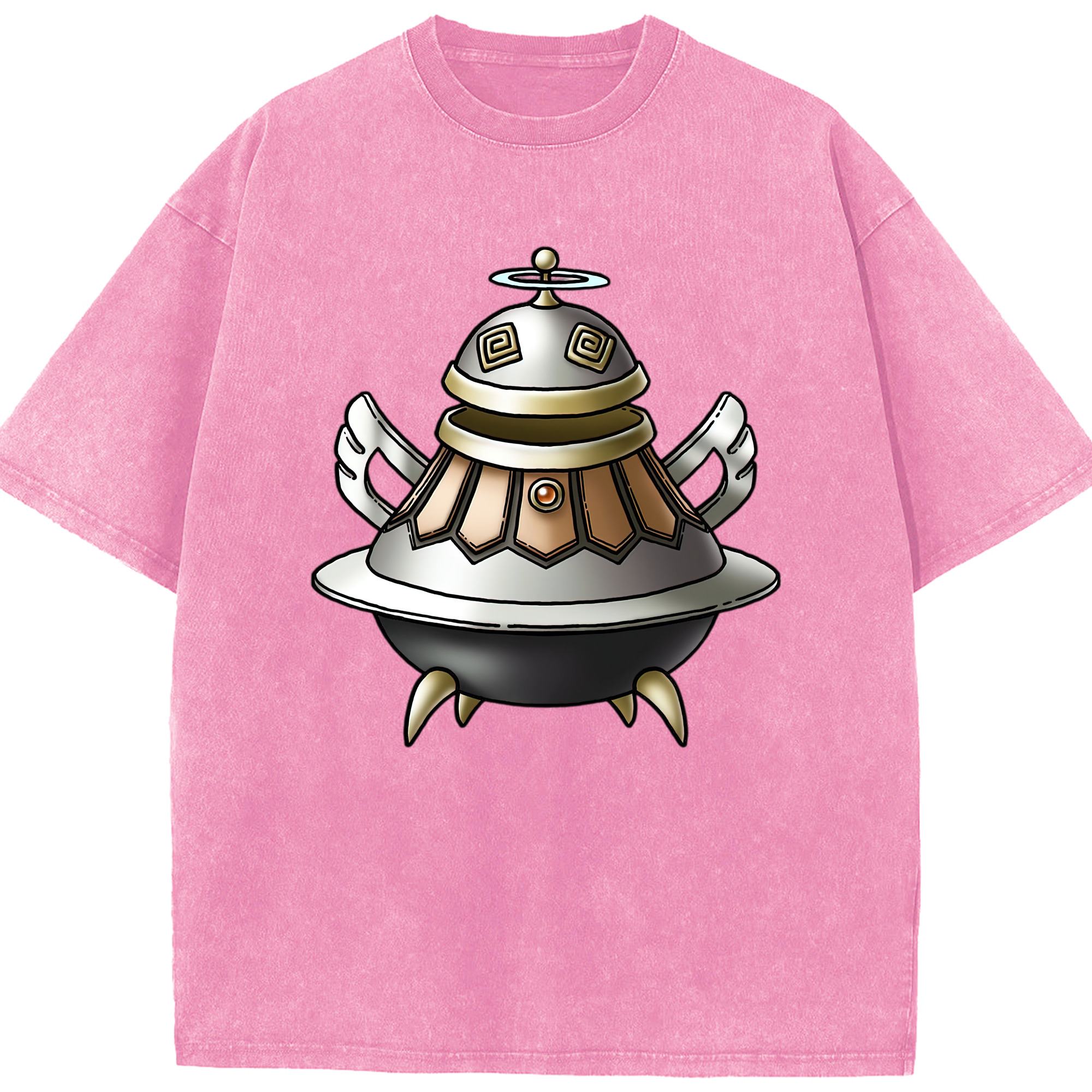 （画像用） ドラゴンクエスト Doragon Kuesuto Dragon Quest 綿100% ヴィンテージ風 半袖Tシャツ（フロントプリント）